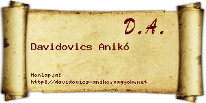 Davidovics Anikó névjegykártya