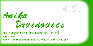 aniko davidovics business card
